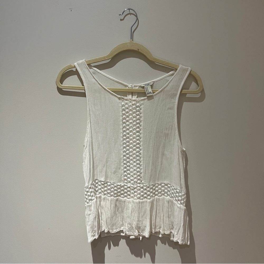 Forever 21 White Textured Tank Top